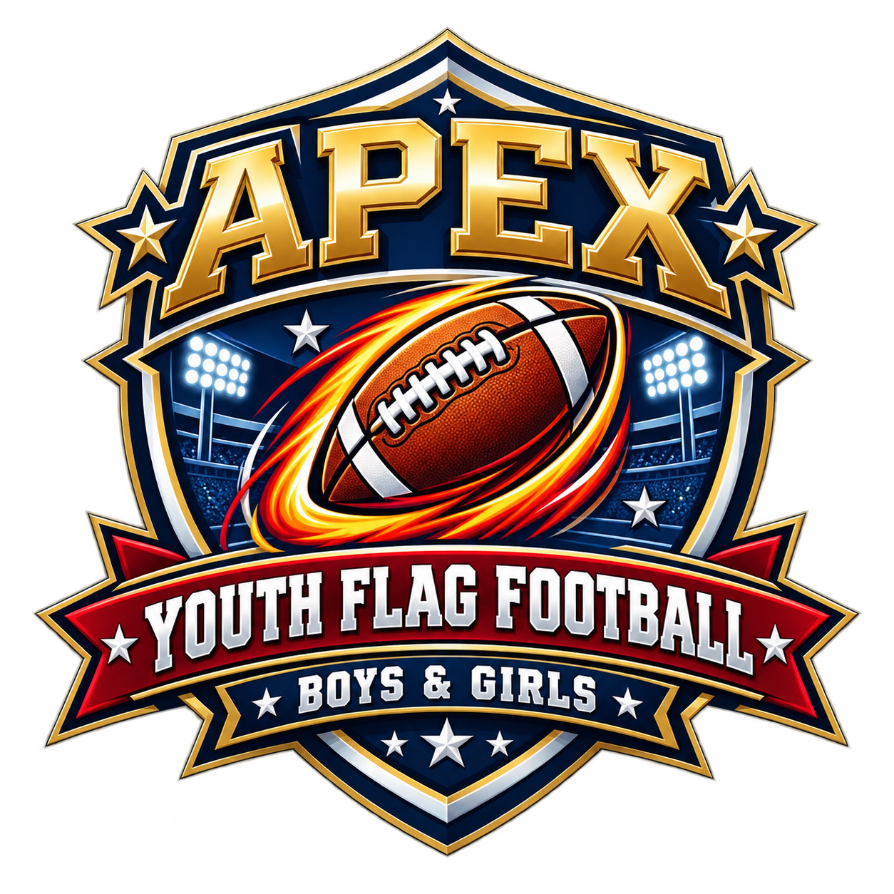 Apex-style regional flag football league crest
